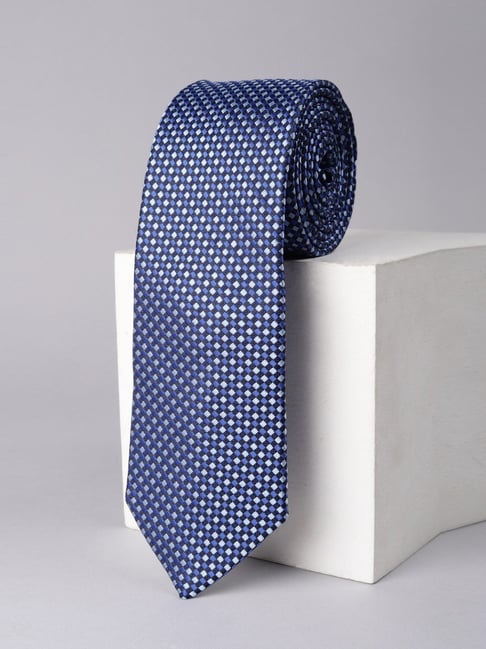 Allen Solly Blue Embroidered Tie