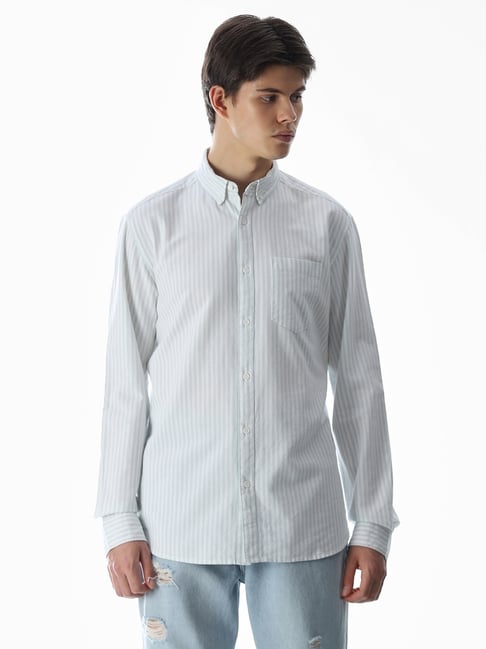Jack & Jones Green Regular Fit Striped Shirt-picture-13