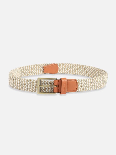 Van Heusen Beige Striped Casual Belt