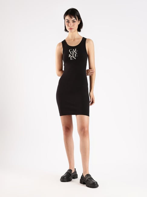 calvin klein black bodycon dress Calvin Klein Cutout Boat Neck Sleeveless Bodycon Dress
