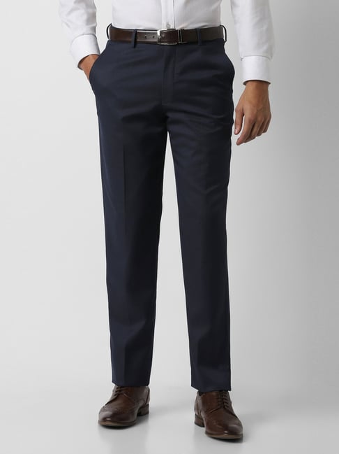 Van Heusen Navy Regular Fit Trousers-picture-45