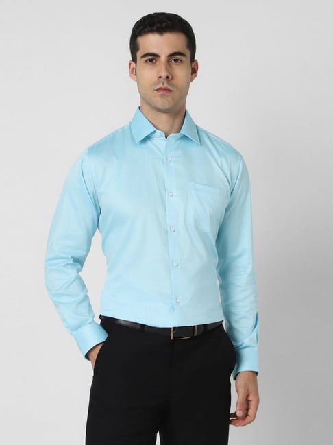 Van Heusen Blue Cotton Regular Fit Shirt-picture-38