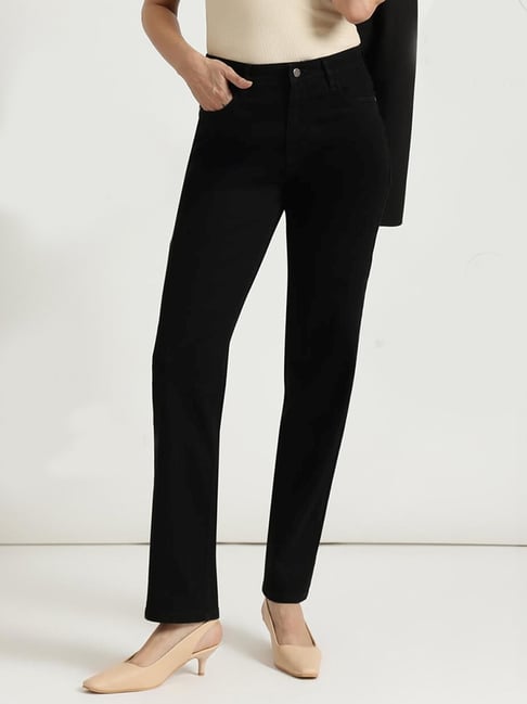 Fablestreet Black Straight Fit Jeans