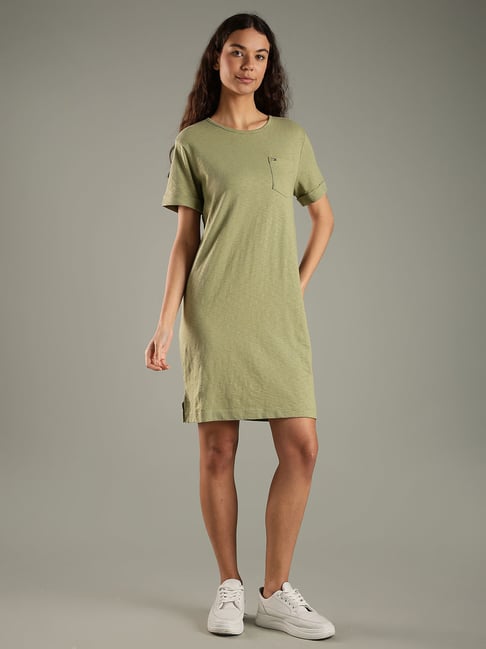 strapless open back dress Ladies Nandi Short Sleeve Midi T-Shirt Dress
