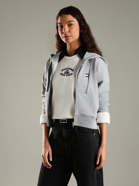 Clothing Tommy Hilfiger Hoodie Grey Womens TOMMY HILFIGER Grey
