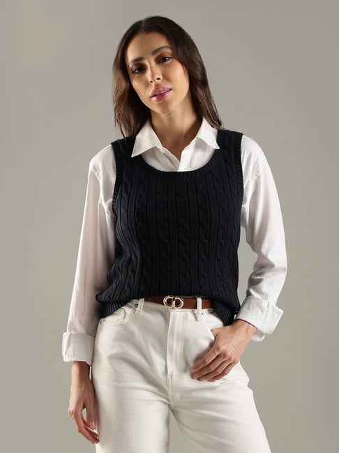 TOMMY HILFIGER Desert Sky Regular Fit Cotton Scoop Neck Sweater-Vest-picture-34