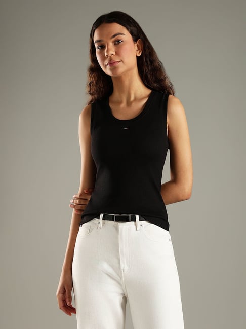 TOMMY HILFIGER Black Slim Fit Cotton T-Shirt-picture-17