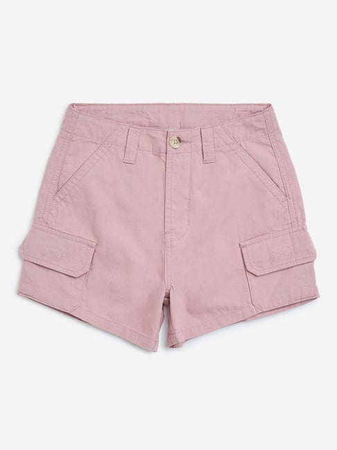 Y&F Kids by Westside Dusty Pink High-Rise Cotton Shorts