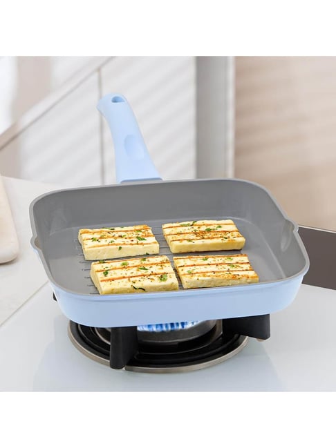 Borosil Sky Blue 22cm Ceramic Coating 1.5L Grill Pan