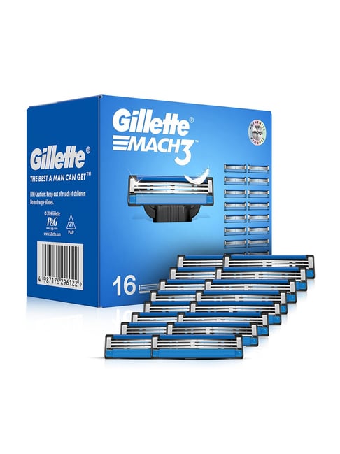 Gillette Mach3 Shaving 3 Bladed Cartridges - Pack of 16