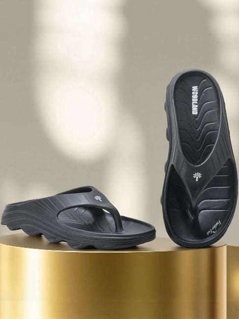 Woodland Men's Black Flip Flops-picture-10