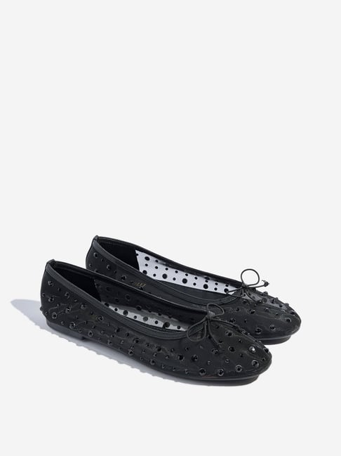 LUNA BLU by Westside Black Stud Detailed Ballerina-picture-18