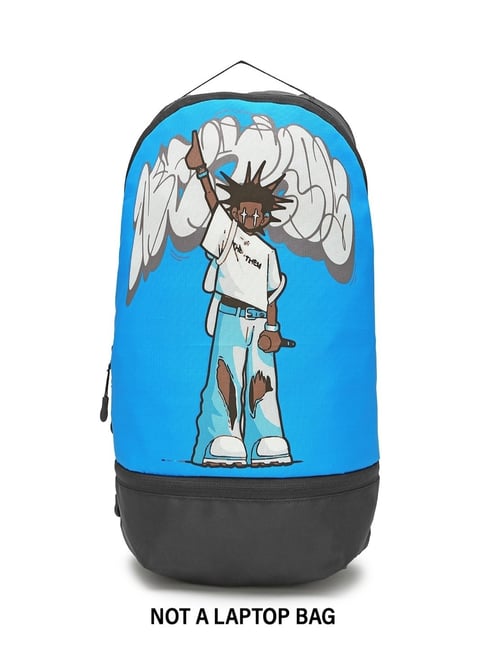 Bewakoof Blue Printed Small Backpack