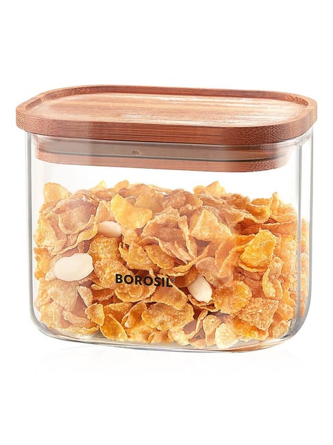 Borosil Transparent 600 ml Borosilicate Glass Container - Set of 3