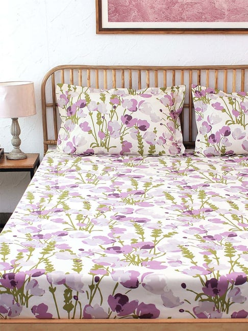 House This Purple Himalayan Poppies 1 Single Bed Sheet with 1 Pillow Cover