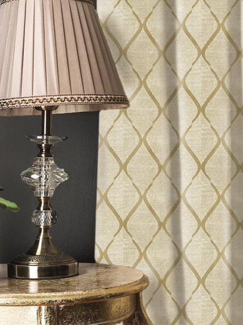 Urban Space Beige Jaquard Texture Window Blackout Curtains with Tieback- Set of 2 (5 ft)-picture-14