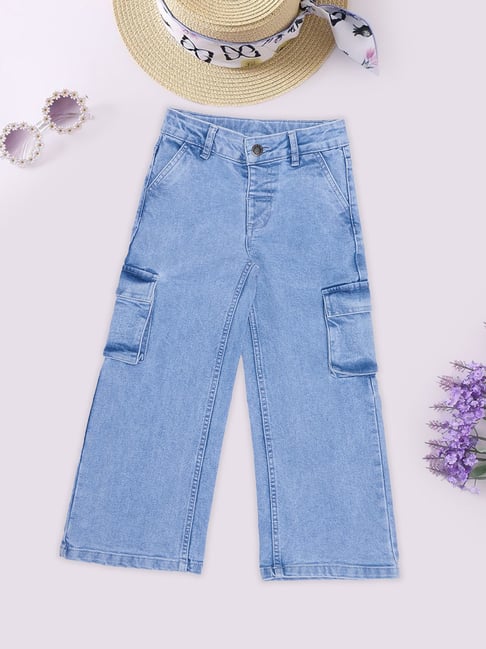 Pantaloons Junior Girls Blue Cotton Jeans