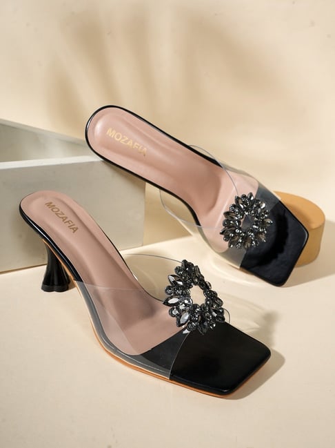 Mozafia Women's Black Casual Sandals-picture-12