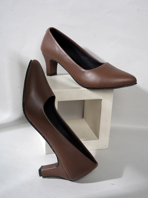 Mozafia Women's Brown Stiletto Pumps