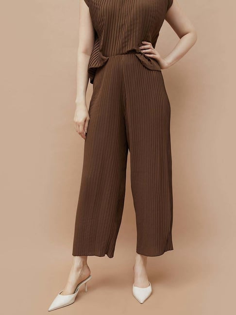 Code By Lifestyle Brown Regular Fit Trousers-picture-13