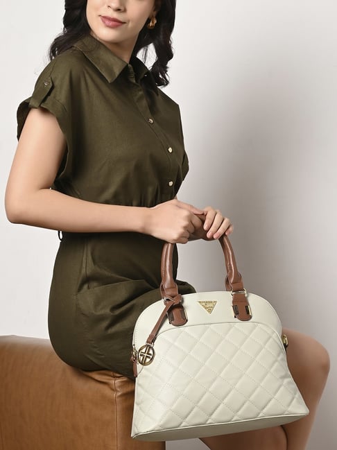 LAVIE Signature Off White Quilted Handbag