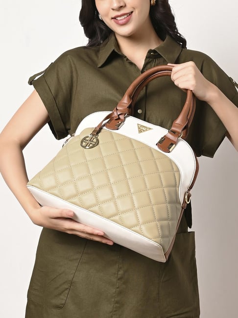 LAVIE Signature Beige Quilted Handbag