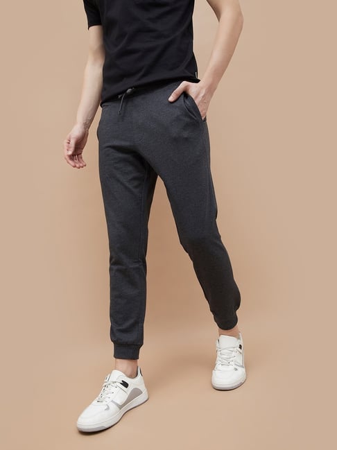 Fame Forever By Lifestyle Black Cotton Slim Fit Joggers