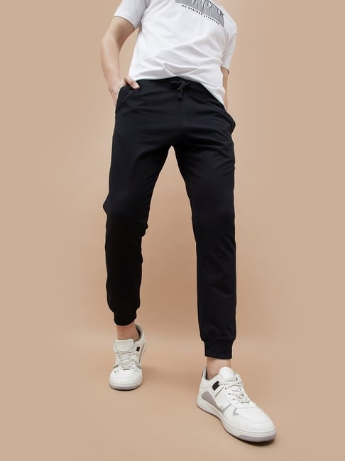 Fame Forever By Lifestyle Black Cotton Slim Fit Joggers-picture-19