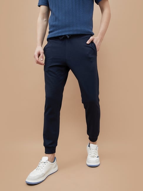 Fame Forever By Lifestyle Navy Cotton Slim Fit Joggers-picture-19