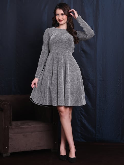 slim fit dress slacks Bar Grey Leather Dress  TATA LA