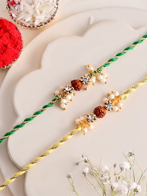 Aapno Rajasthan Brown Rudraksha Casual Rakhi with Roli Chawal & Greetings Card-picture-21