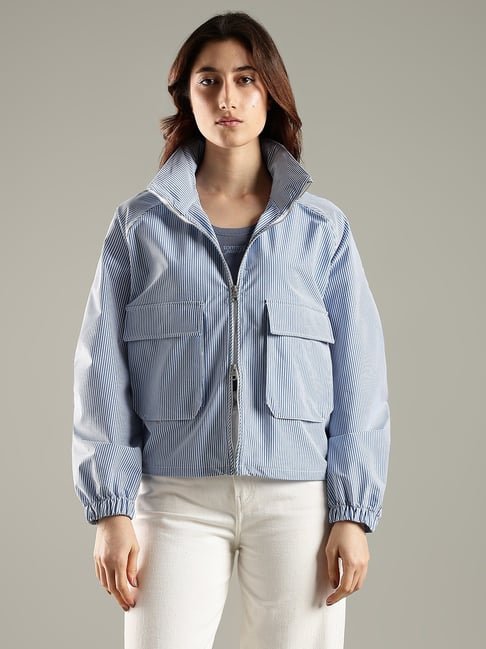 TOMMY HILFIGER Classic Ithaca & Breezy Blue Regular Fit Polyester High-Neck Jacket-picture-26