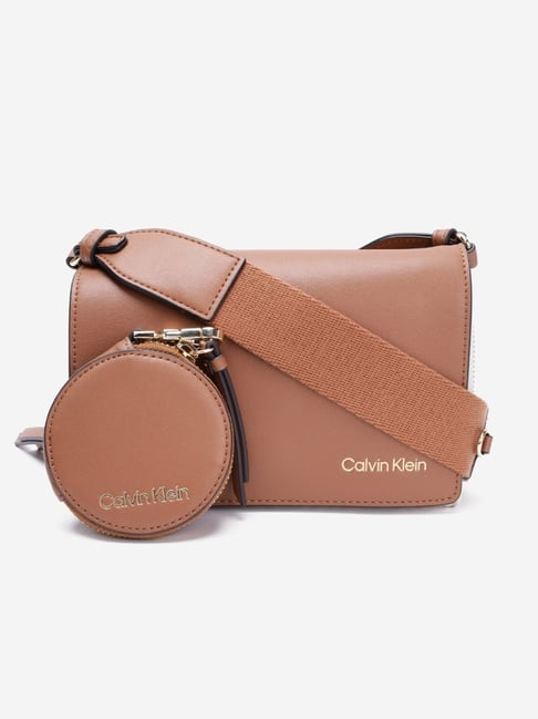 CALVIN KLEIN Brown Logo Small Cross Body Bag