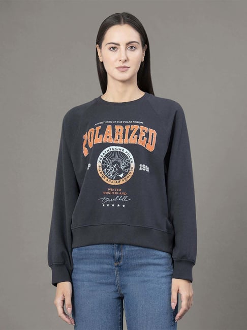 Red Tape Charcoal Grey Loose Fit Printed Sweatshirt-picture-34