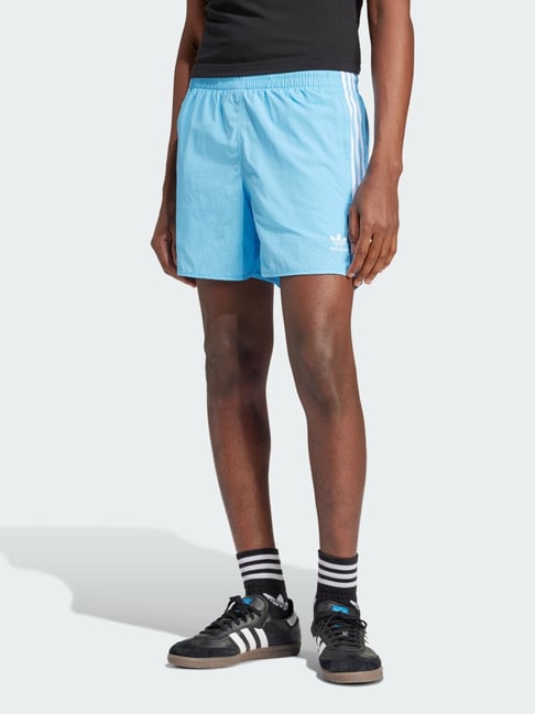 Adidas Originals Blue Regular Fit Striped Sports Shorts-picture-26