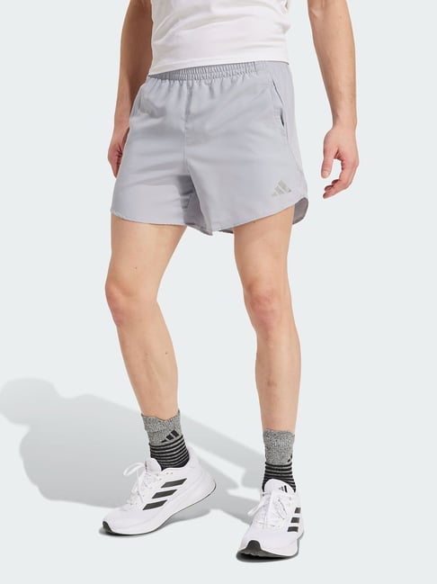 Adidas Grey Regular Fit Printed Sports Shorts