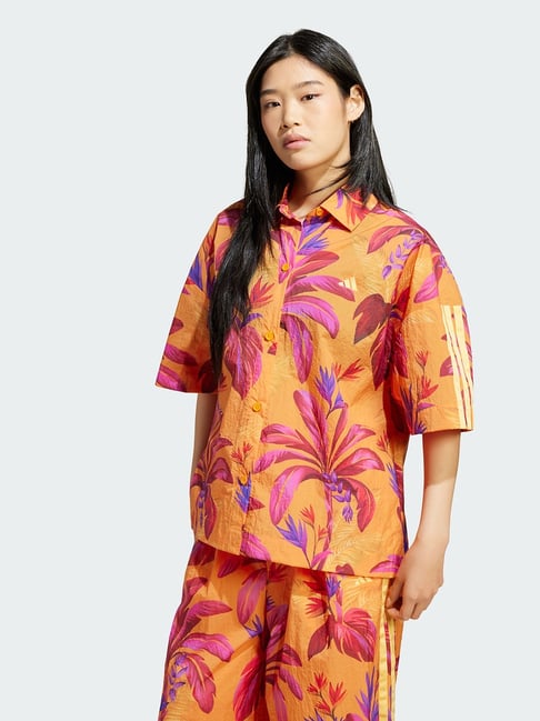 Adidas Orange Loose Fit Printed Shirt-picture-42