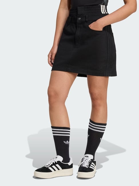 Adidas Originals Black Cotton Regular Fit Skirt-picture-18
