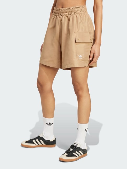 Adidas Originals Brown Loose Fit Sports Shorts