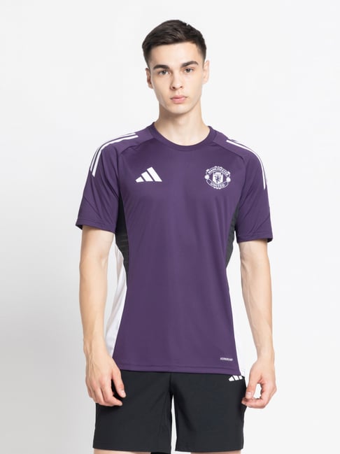 Adidas Purple Slim Fit Printed Jersey