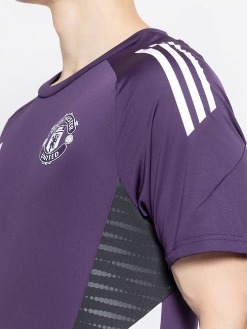 Adidas Purple Slim Fit Printed Jersey