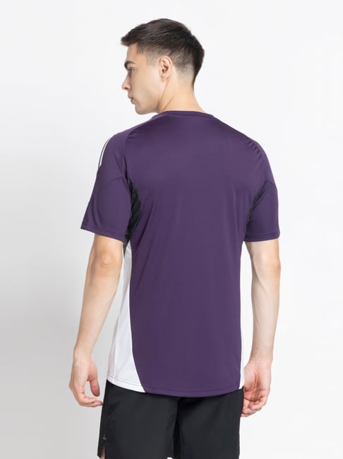 Adidas Purple Slim Fit Printed Jersey