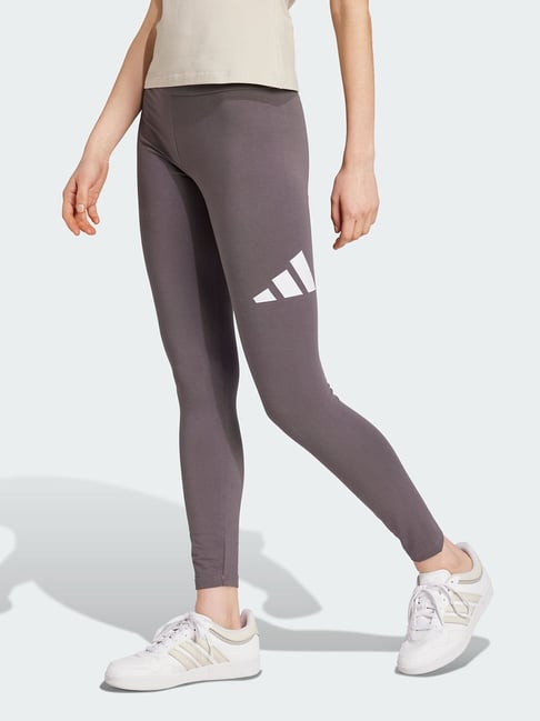 Adidas Womens Tight Fitted Tracksuit Bottoms Adidas Grey Cotton