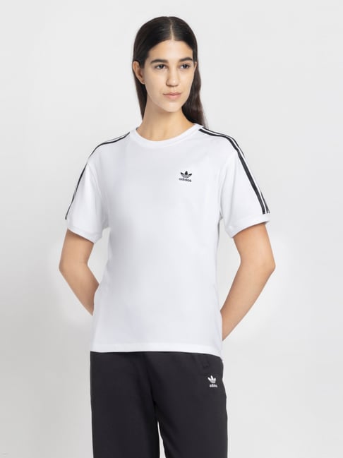 Adidas Originals White Cotton Regular Fit Sports T-Shirt-picture-25