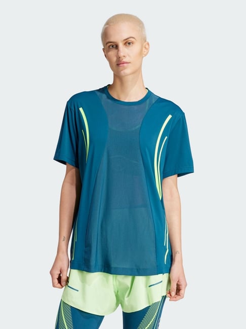 Adidas Blue Loose Fit Printed Sports T-Shirt-picture-29