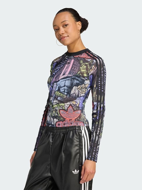 Adidas Originals Multicolour Slim Fit Printed Sports T-Shirt