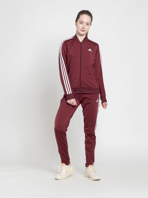 Adidas Burgundy W 3S TR TS Tracksuit
