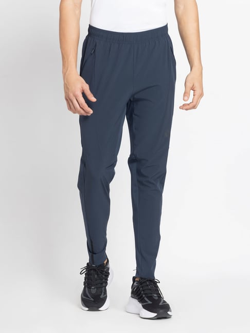 Adidas Blue D4T HYBRID Training Trackpants-image-11