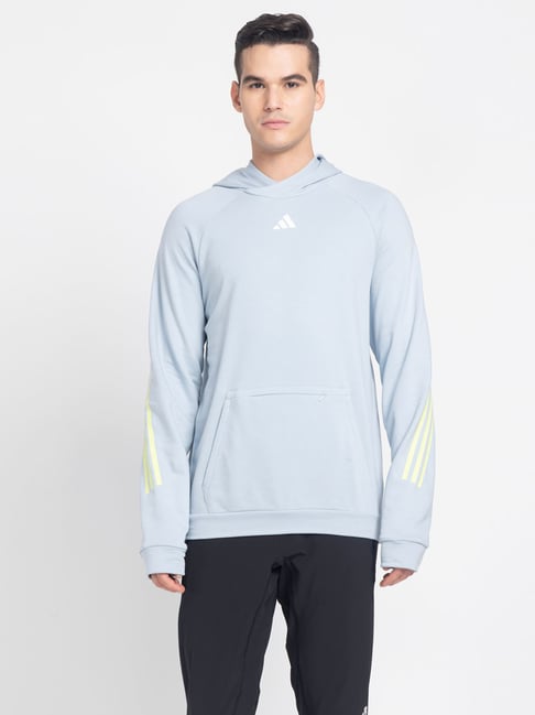 Adidas Blue TI 3S Hoodie-image-13