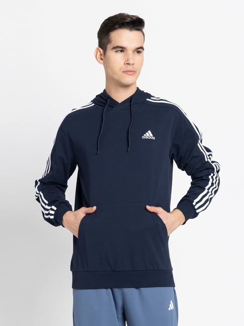 Adidas Blue M 3S FL HD Hoodie